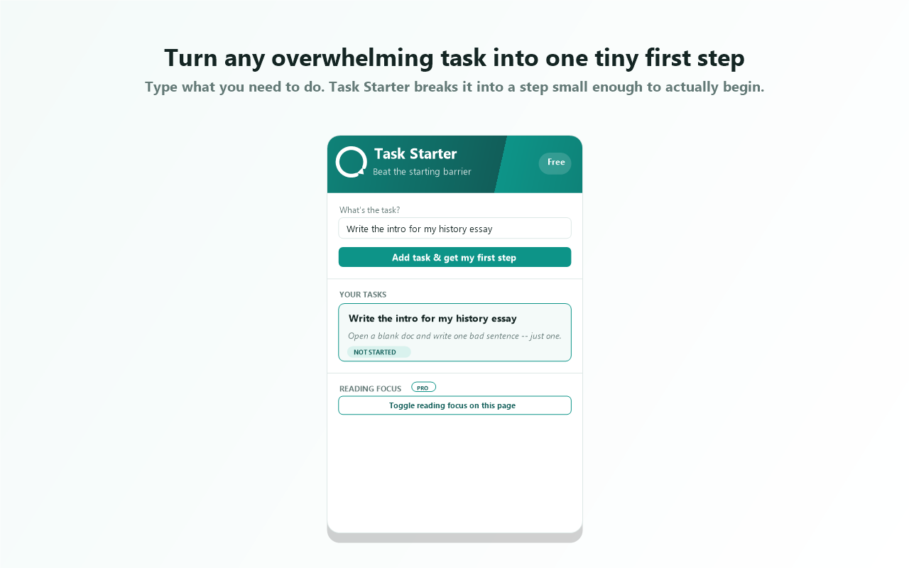 Task Starter in action